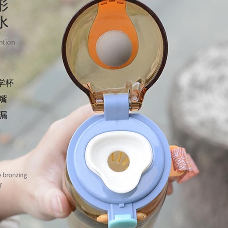 400ml Bình Nước Thể Thao Có Ống Hút Chống Tràn In Họa Tiết  Hoạt Hình Dễ Thương Cho Bé Cầm Tay Họa Tiết Gấu
