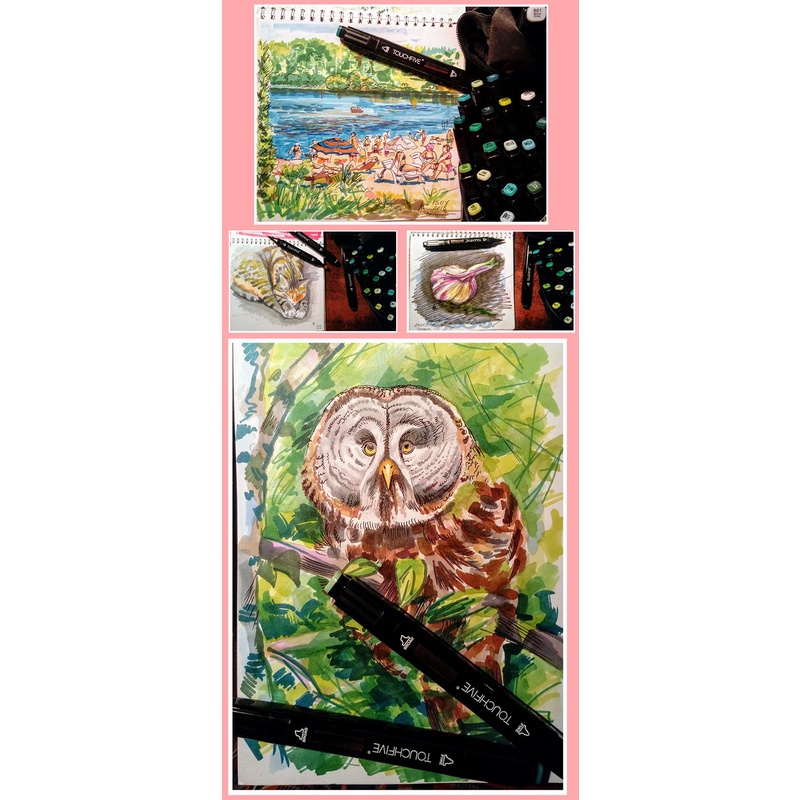 Bộ 12 Bút Đánh Dấu Thiết Kế Truyện Tranh Dễ Thương Dùng Vẽ Tranh