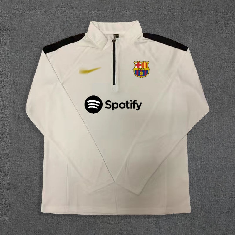 Áo Thun Tay Dài Khô Nhanh Dùng Tập Luyện Thể Thao barcelona Áo Khoác Khóa Kéo Một Nửa In Hình Phong Cách Mới Thu Đông 7 dengbelai 7 dengbelai