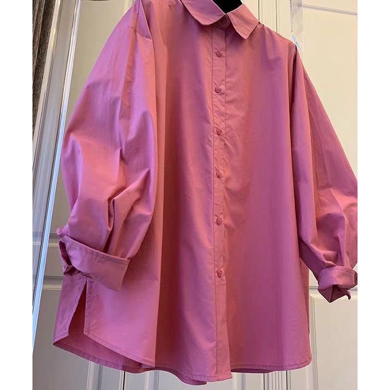 FXDAZI Áo Sơ Mi Tay Dài 100% cotton Dáng Rộng Phong Cách Hàn Quốc Thời Trang Cho Nữ 2023