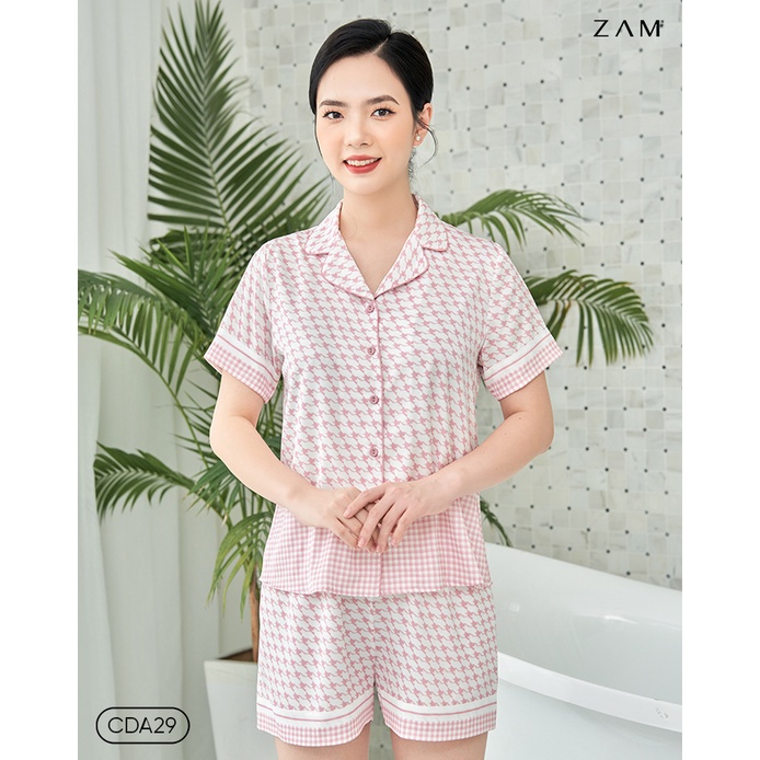 ĐỒ BỘ ZAM - BỘ NGẮN TAY QUẦN ĐÙI RĂNG SÓI HỒNG