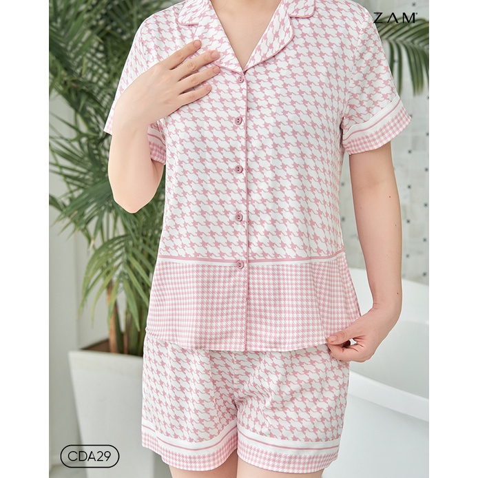 ĐỒ BỘ ZAM - BỘ NGẮN TAY QUẦN ĐÙI RĂNG SÓI HỒNG