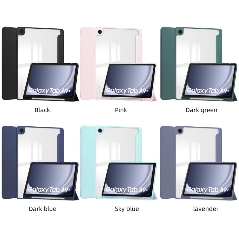 Bao Da Máy Tính Bảng pu Nắp Gập Thông Minh Có Ngăn Đựng Bút Cho samsung galaxy tab a9 + 11.0 sm-P210 Smx216B sm-J218U Giá Đỡ
