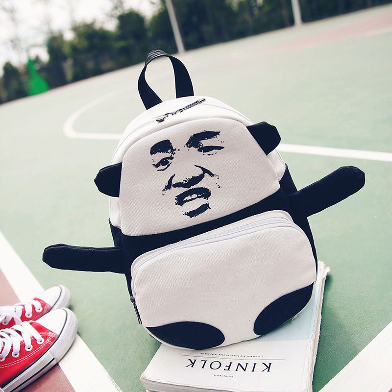 Balo y2k Runaway Ba Lô Đi Học In Hình Đầu Gấu Trúc Vui Nhộn Sáng Tạo