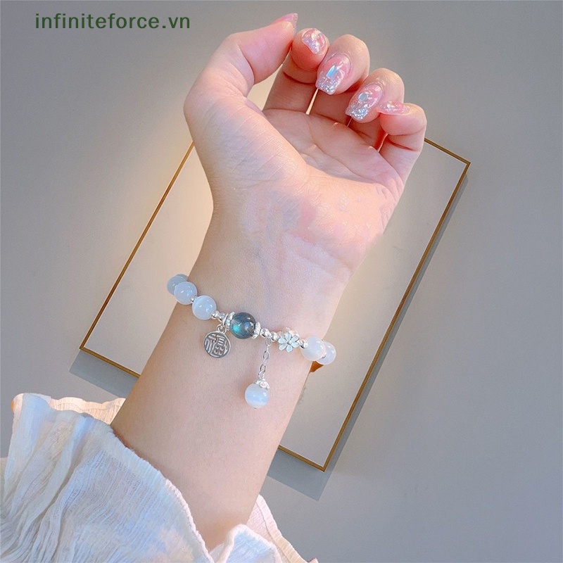 Vòng Tay Chuỗi Hạt Đá opal Nhân Tạo Co Giãn Thời Trang Cho Nữ