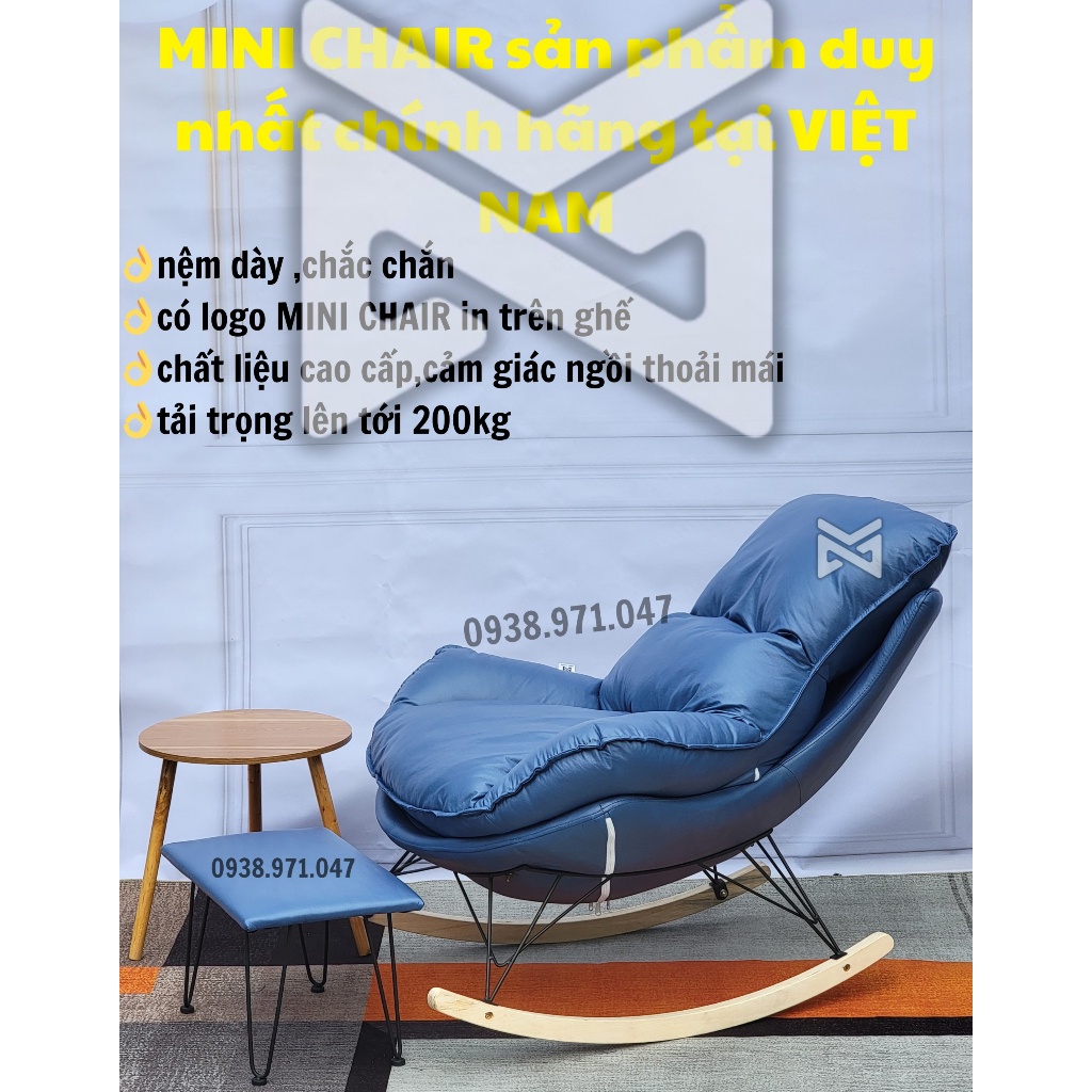 Ghế lười sofa bập bênh thư giãn kèm đôn để chân,nằm đọc sách MINI CHAIR