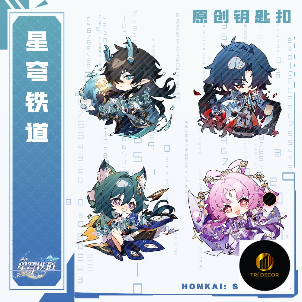 Móc khoá Anime Manga Honkai Star Rail Imbibitor Yukong Lynx Fu Xuan Blade Luka Acrylic phụ kiện trang trí dễ thương