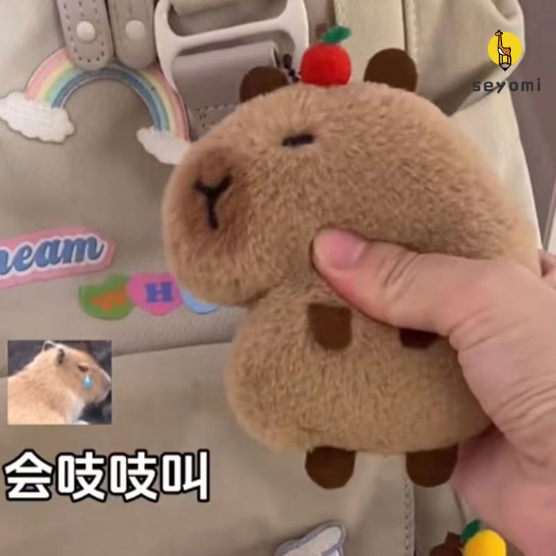 Móc Khóa Hình Búp Bê capibara Nhồi Bông Đáng Yêu