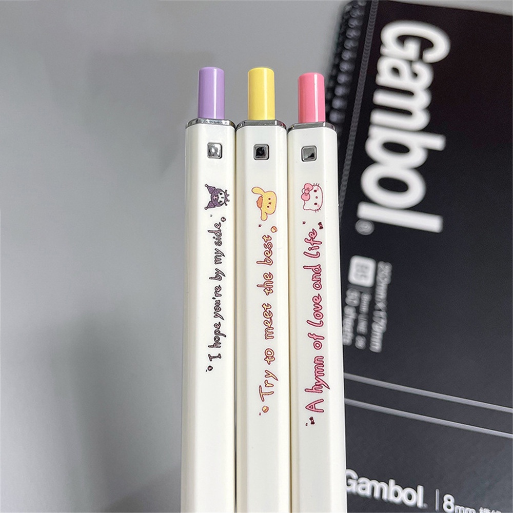 ⚡VẬN CHUYỂN NHANH⚡⚡ Bút Gel Sanrio Bộ Bút Bấm 0.5mm Viết Êm Bút Khô Nhanh Bút Gel Kuromi Cinnamoroll Dễ Thương Bút Lông Học Sinh Bút Màu đen