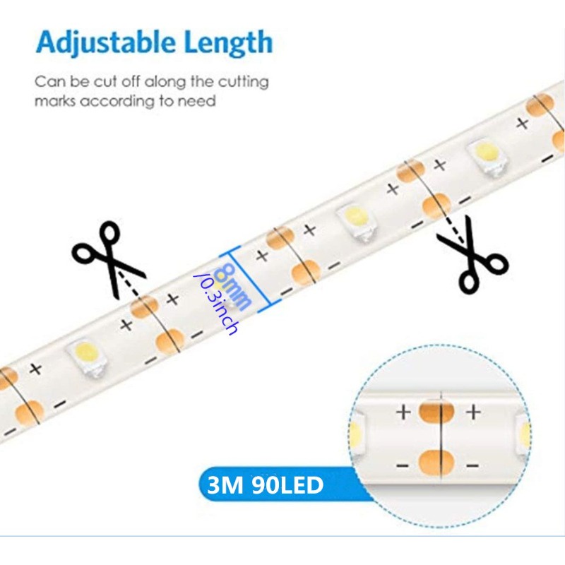 1 Cuộn Dây Đèn led 118.11inch 90led 3M Sử Dụng Năng Lượng Mặt Trời Trang Trí Giáng Sinh