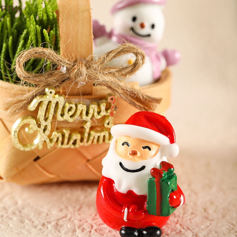 1 Mô Hình Ông Già Noel mini Bằng Nhựa resin Trang Trí Tiểu Cảnh Giáng Sinh