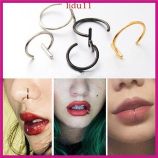 Bộ 5 khuyên mũi / môi / tai / mũi giả có kẹp đục lỗ