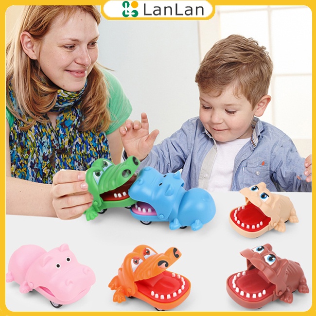 Lanlan Đồ Chơi Xe Kéo Hình Cá Sấu Hoạt Hình mini Kéo Tay Làm Quà Tặng Cho Bé