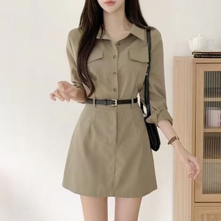 [Tính khí cổ điển] Đầm chữ A có ve áo phong cách mới Váy chữ A hẹp có chiều rộng cao Thiết kế dáng ôm nhỏ độc quyền sang trọng cao