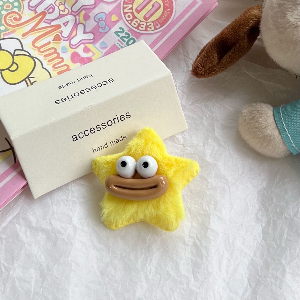 Kẹp Tóc Hình Xúc Xích / Ngôi Sao / Trái Tim Nhồi Bông Dễ Thương Vui Nhộn Phong Cách Hàn Quốc Nhật Bản /