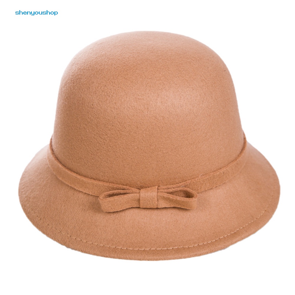 Mũ Vành Tròn Đính Nơ Giữ Ấm Mùa Thu Đông