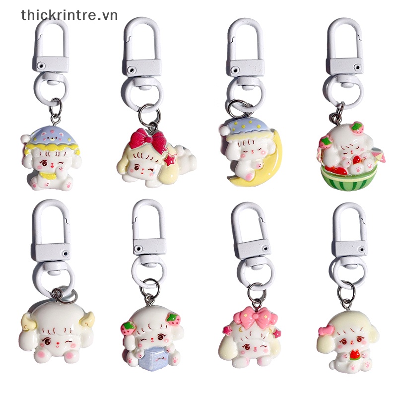 Móc Khóa Hình Dê / Dâu Tây / Cừu Nhồi Bông Dễ Thương