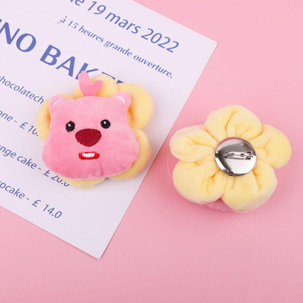 Leota Phụ Kiện Cài Áo Hình Tai Thỏ Nhồi Bông Màu Hồng diy Sáng Tạo