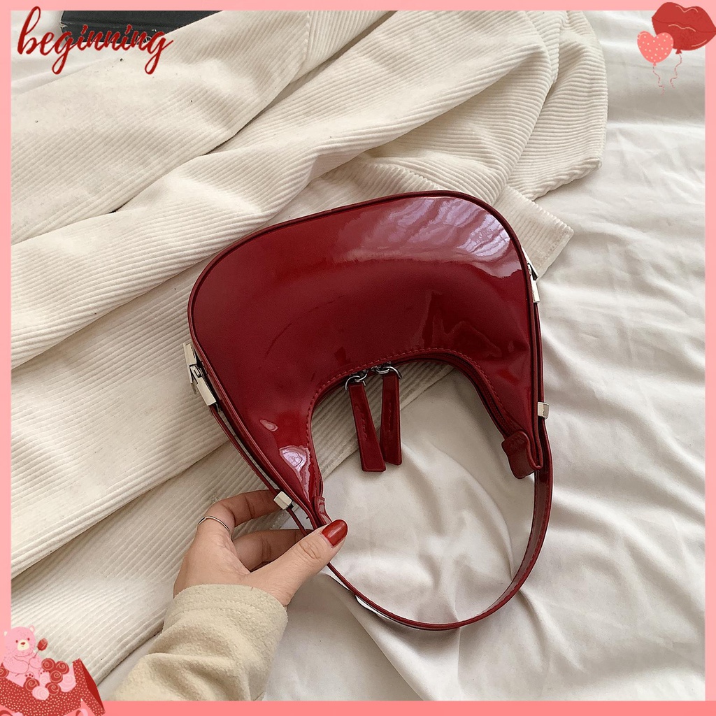 ✿ Bắt đầu ✿ Túi Da Đeo Vai Có Khóa Kéo Phong Cách vintage Thời Trang Cho Nữ