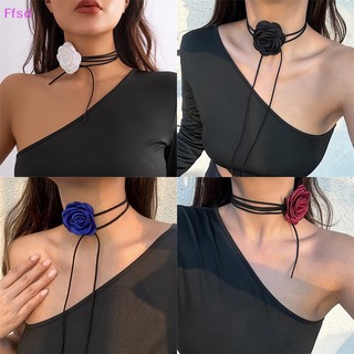 Luimo Vòng Cổ choker Dây Xích Hình Hoa Hồng Lớn Lãng Mạn Thời Trang Có Thể Điều Chỉnh Cho Nữ * Hàng Bán Chạy