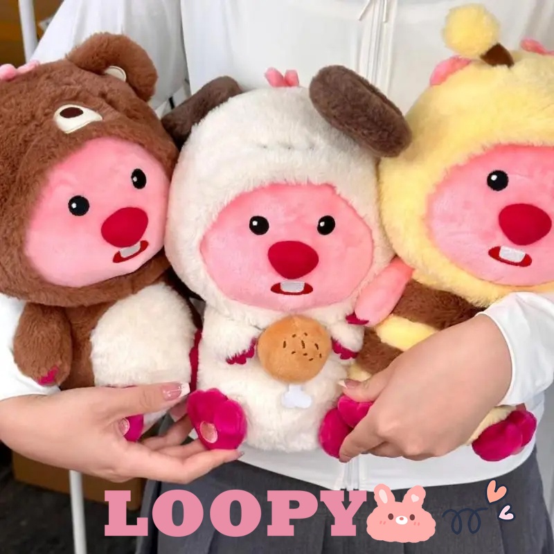 Loopy Hải Ly Nhỏ Hoạt Hình Đồ chơi nhồi bông Hình Chú Cosplay Gấu Ong Dễ Thương