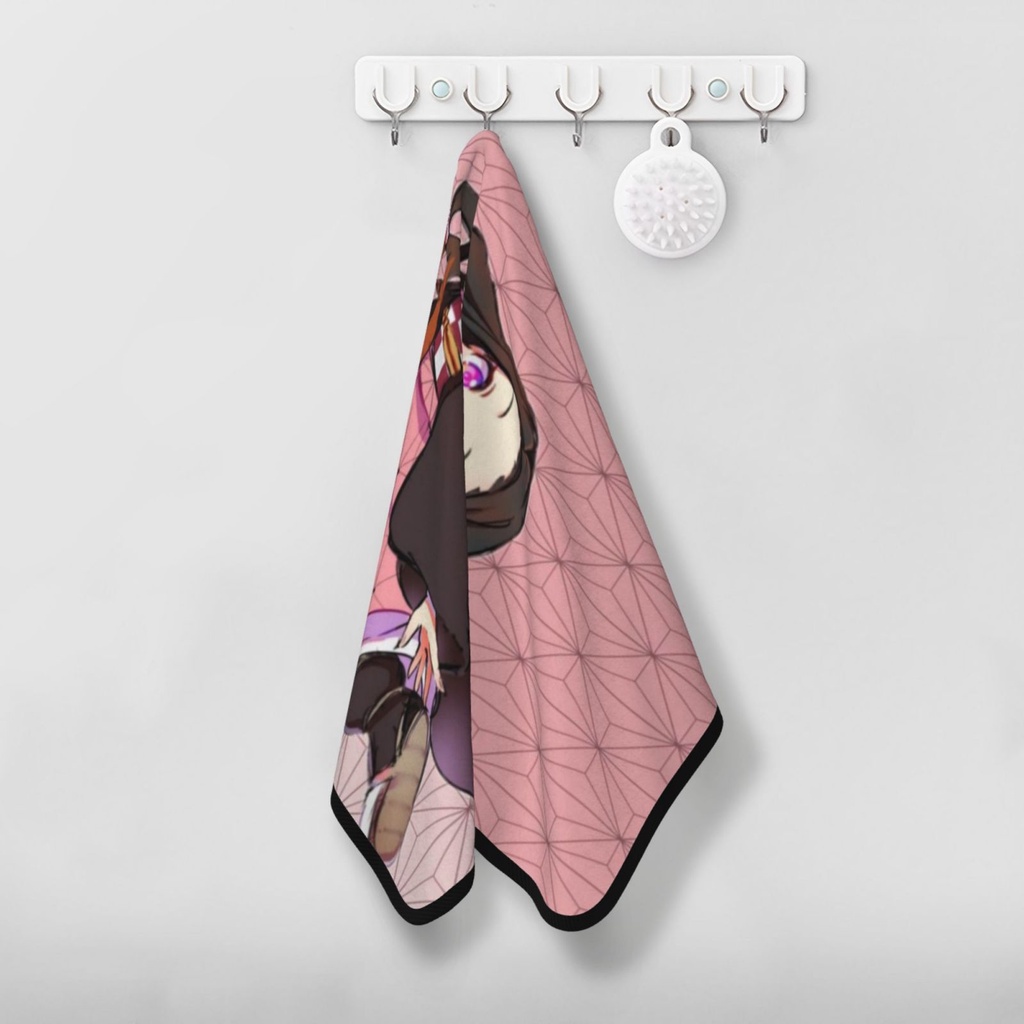 Khăn Tắm Vải Nhung San Hô Thấm Hút Tốt Họa Tiết demon slayer kamado nezuko 40 * 70 cm