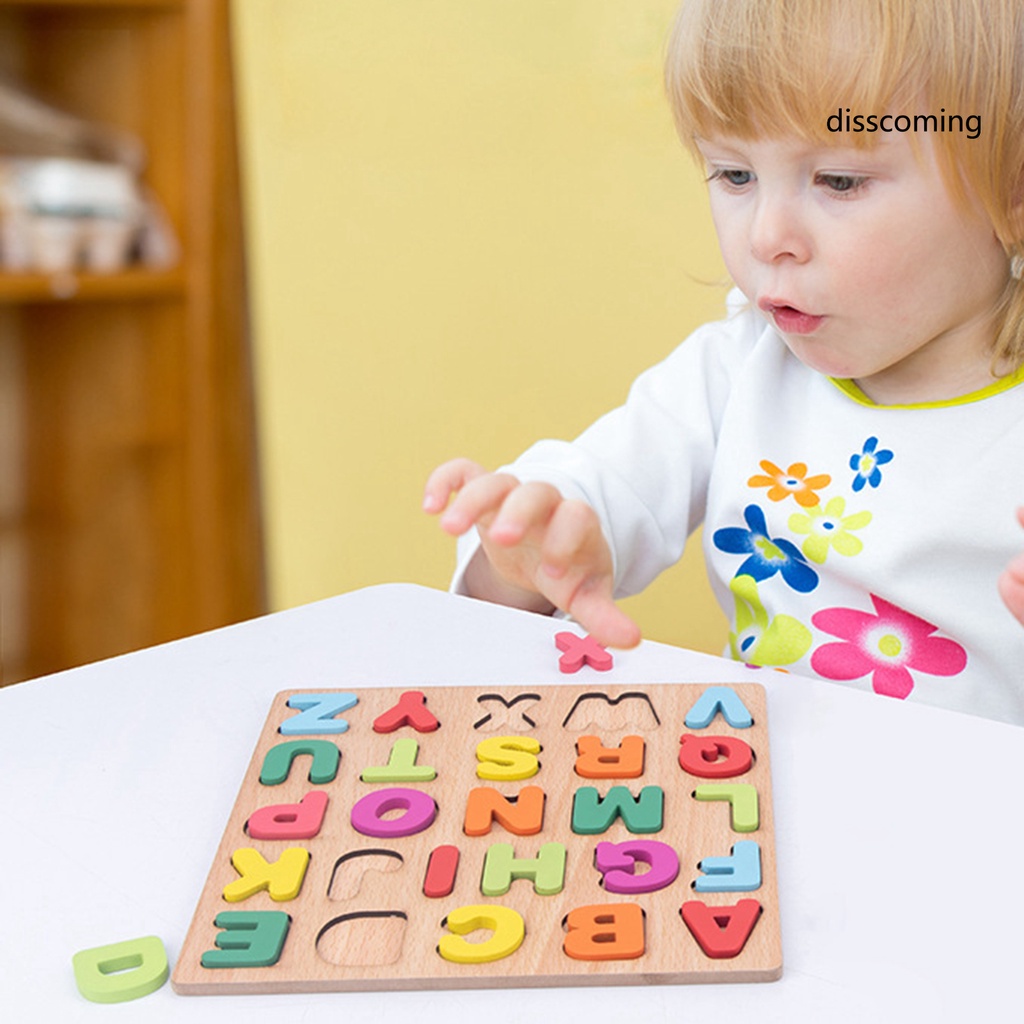 Đồ Chơi Xếp Hình Bảng Chữ Cái / Số Bằng Gỗ Cho Bé