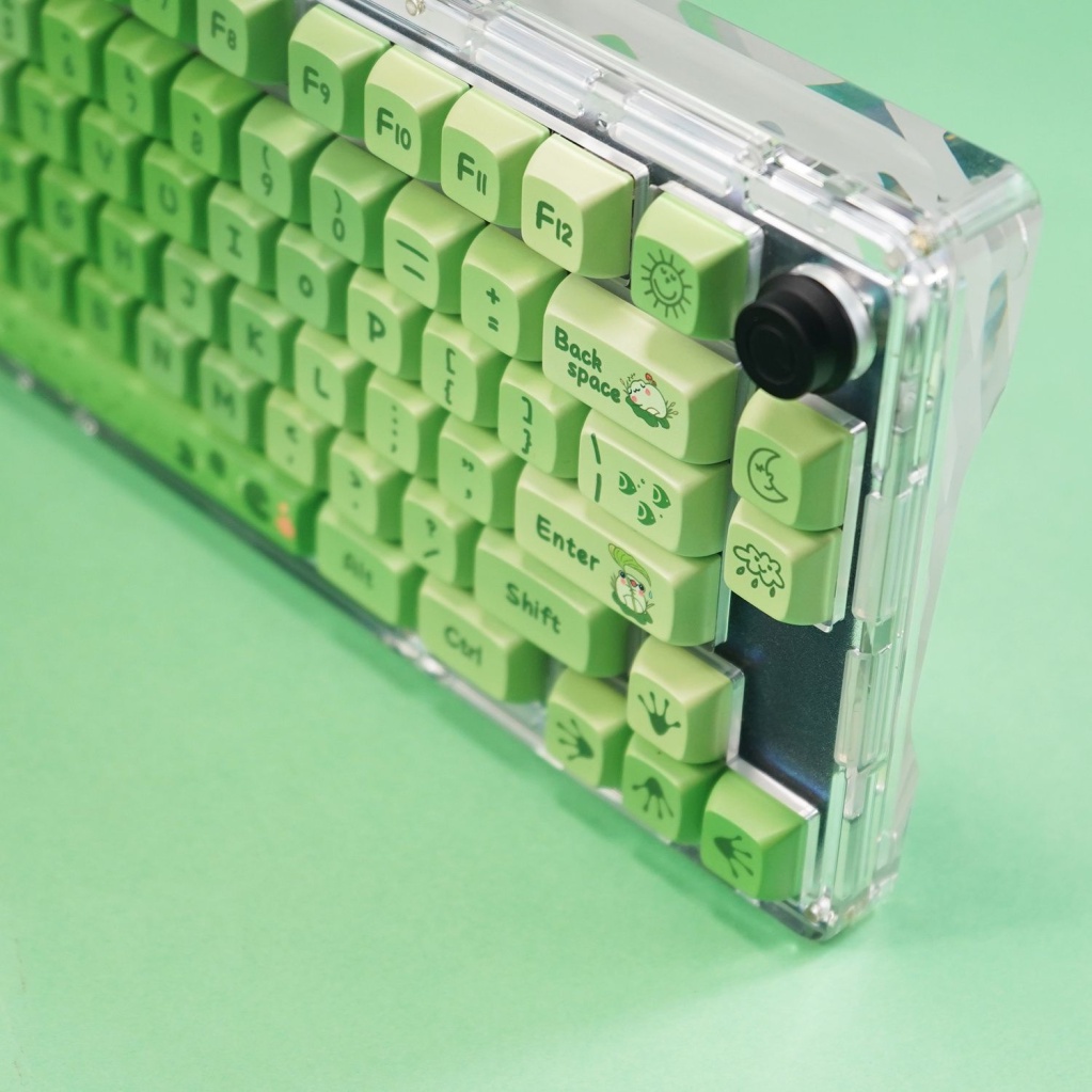 Keycap chủ đề ao sen xanh, keycaps 129 phím, XDA cao 9,5MM, nhuộm thăng hoa PBT, thích hợp cho bàn phím phím 87/68/84/104/108