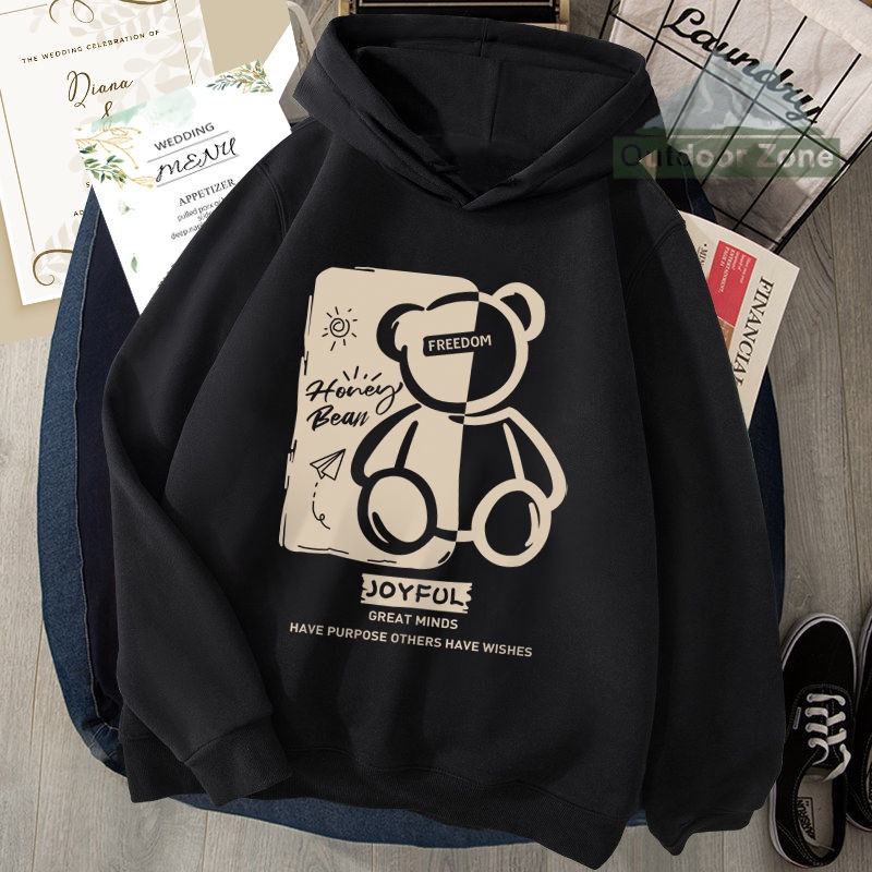 Áo hoodie In Hình Gấu Thời Trang Xuân Thu 2023 Mới Cho Nam