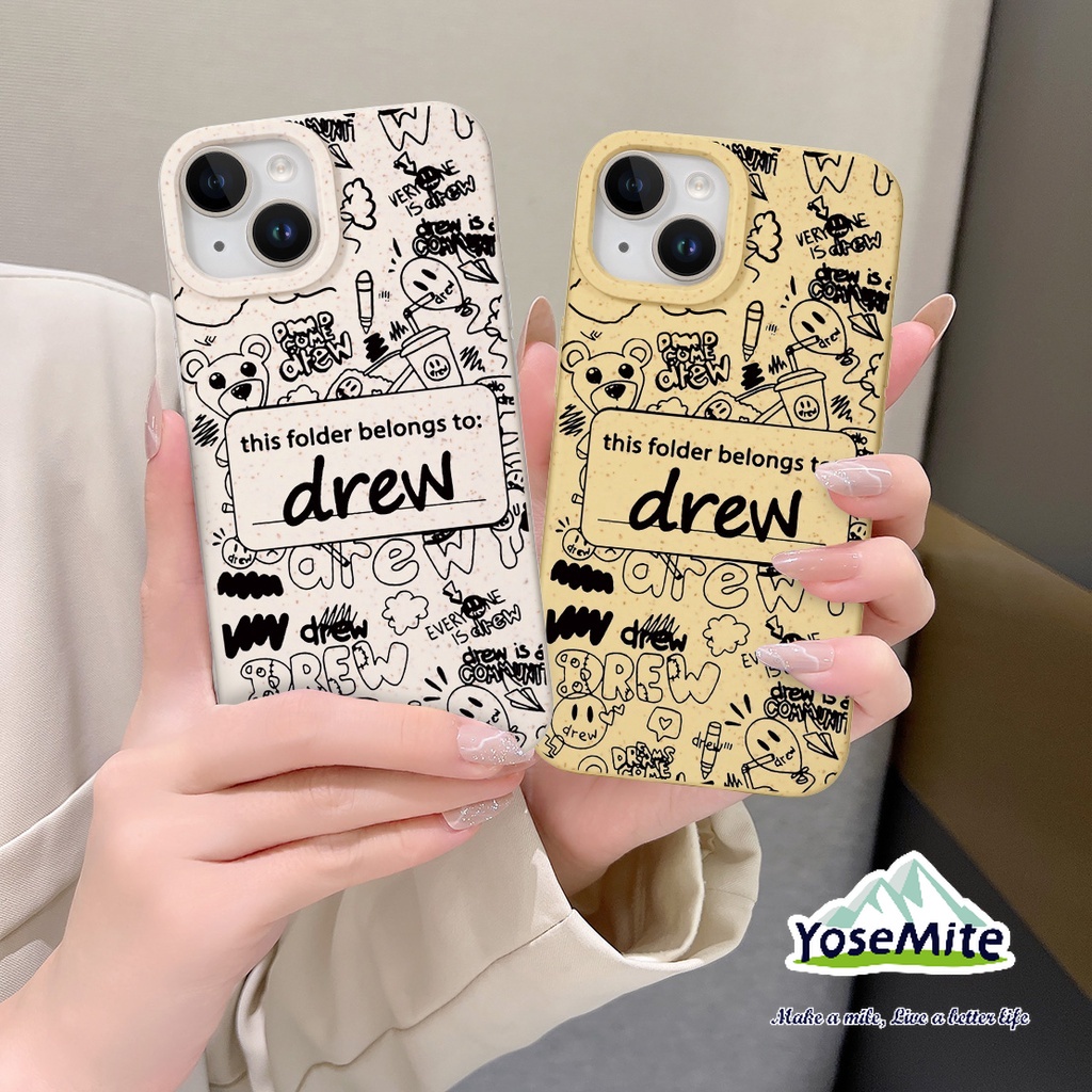 ốp lưng iPhone 11 drew Đen Ốp Điện Thoại Họa Tiết graffiti Cho iphone 14 xr 13 11 12 pro max 8 7 6 6s plus x xs max se 2020 13 12 11 Vỏ thân thiện với môi trường có thể phân hủy rơm lúa mì