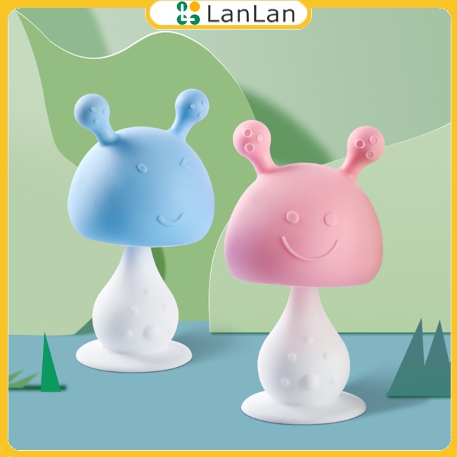Lanlan Dụng Cụ Cho Bé Ăn Bằng Silicon Hình Nấm