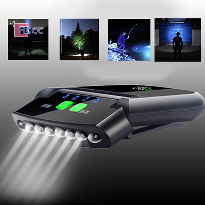 Đèn led Hcc Kẹp Mũ Lưỡi Trai Có Thể Sạc Lại Dùng Cắm Trại Ngoài Trời Mới