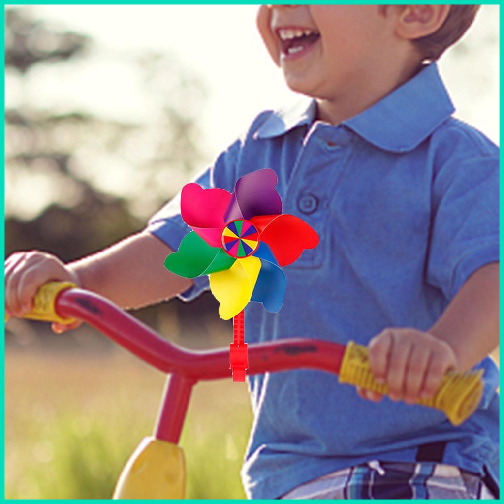 Chong Chóng Gió Nhiều Màu Sắc Dễ Thương Và Vui Nhộn Gắn Tay Lái Xe Đạp Cho Trẻ Em