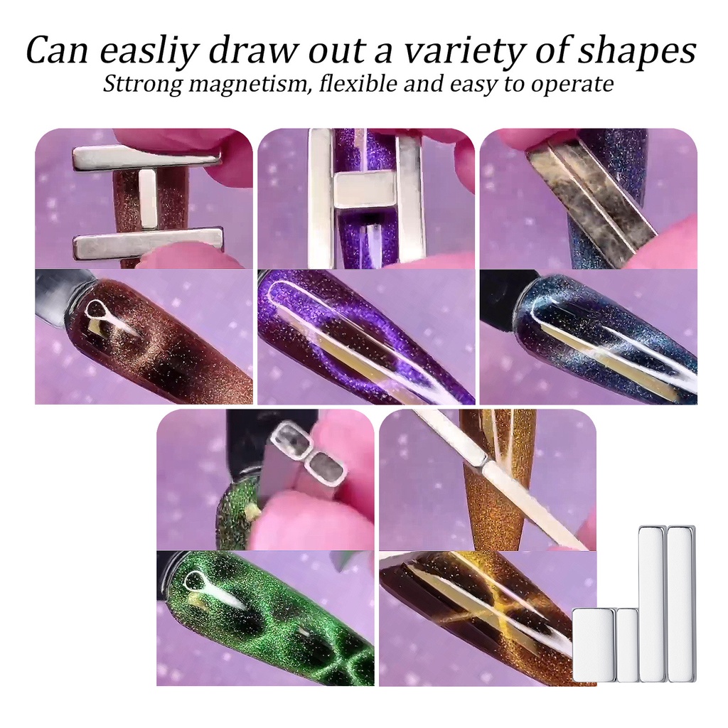 Fzc set 4 Thanh Nam Châm Đa Năng Tạo Hiệu Ứng Mắt Mèo Cho gel uv Trang Trí Móng Nghệ Thuật