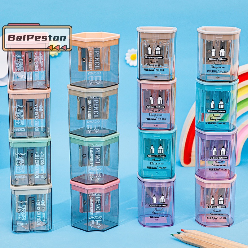 Đồ Chuốt Bút Chì Hai Lỗ Nhỏ Dễ Thương Có Đồ Gọt Bút Chì Hình Hoạt Hình kawaii Cho Học Sinh .