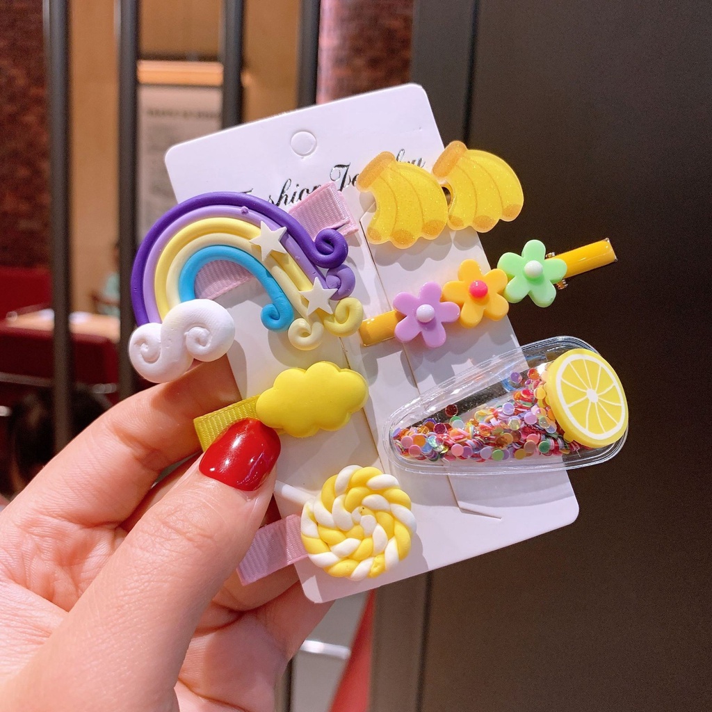 Set 6 Kẹp Tóc Dễ Thương Phong Cách Hàn Quốc Cho Bé Gái