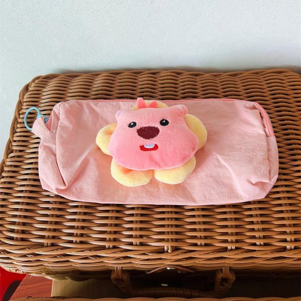 Keene Looopy Túi Đựng Bút Bằng polyester Phủ Lông Họa Tiết Hoạt Hình Dễ Thương