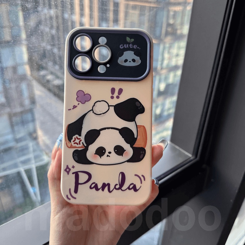 Ốp lưng Cartoon Samsung Galaxy A54 A34 A24 A14 A73 A53 A33 A23 A72 A52 A52S A32 A22 LTE M32 M22 4G 5G Cute Naughty Panda Fine Hole Large window Anti-fall Soft Phone Case Cover DSC 05