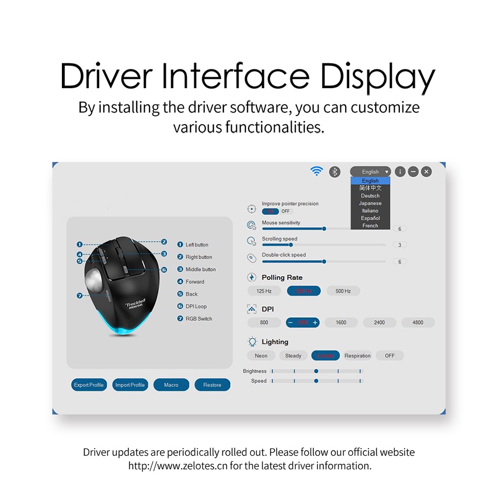 Chuột Không Dây Kết Nối bluetooth Có Bóng Lông Điều Khiển Theo Dõi Chính Xác Và Đường Ray Mịn Màng Cho ipad laptop