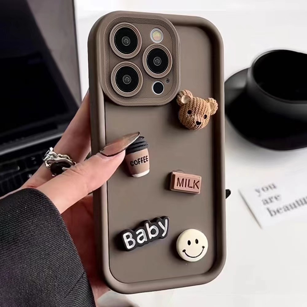 Điện Thoại Ốp Lưng Hình Gấu Đáng Yêu Cho iphone 13 12 11 pro max x xs max 7 / 8 plus