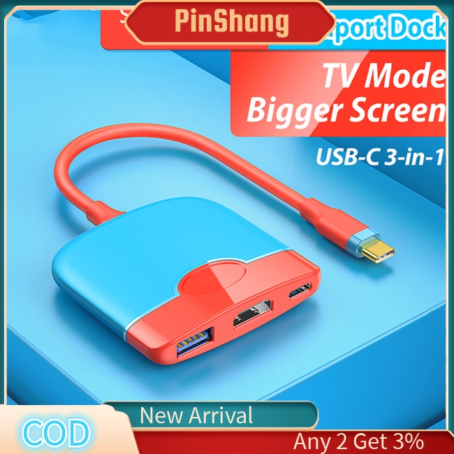 Pinshang Bộ Chuyển Đổi usb c Sang hdmi tv Cho nintendo ns hdmi-c 4k 10