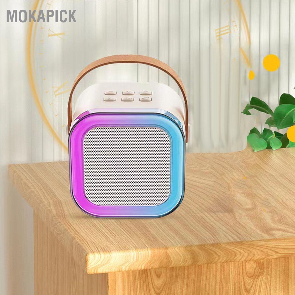 Karaoke Máy karaoke mini Với Hiệu Ứng Ánh Sáng Không Dây Kèm Pin Tiện Dụng