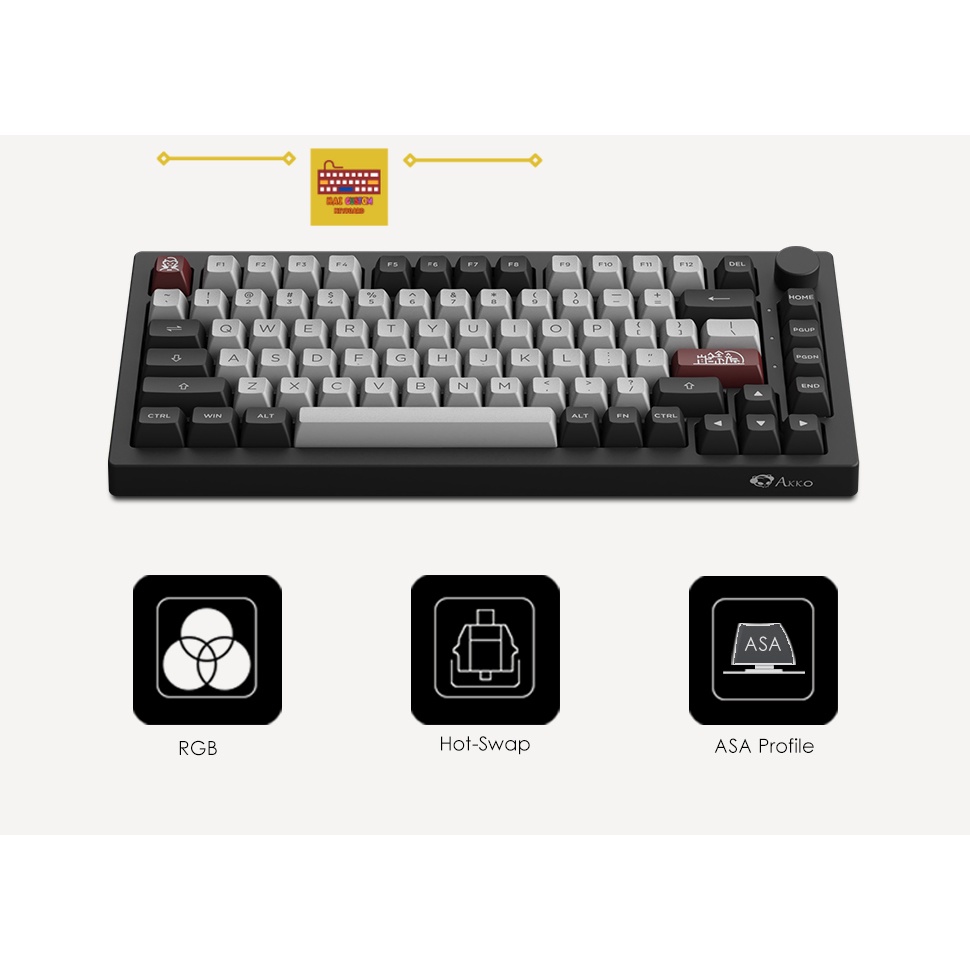 AKKO 5075B BẢN Dracula Castle đặc biệt | Mạch Xuôi | 3 MODE ~ LED RGB ~ LED VIỀN ~ LAYOUT 75% ~ kNOB