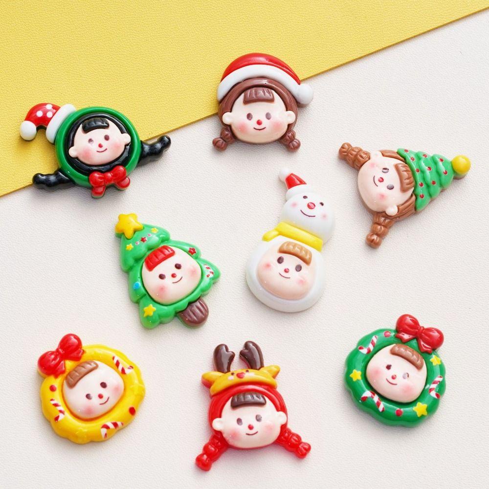 Set 5 Kẹp Tóc Nhựa Hình Ông Già Noel / Thỏ / Cây Thông / Người Tuyết Hoạt Hình Giáng Sinh