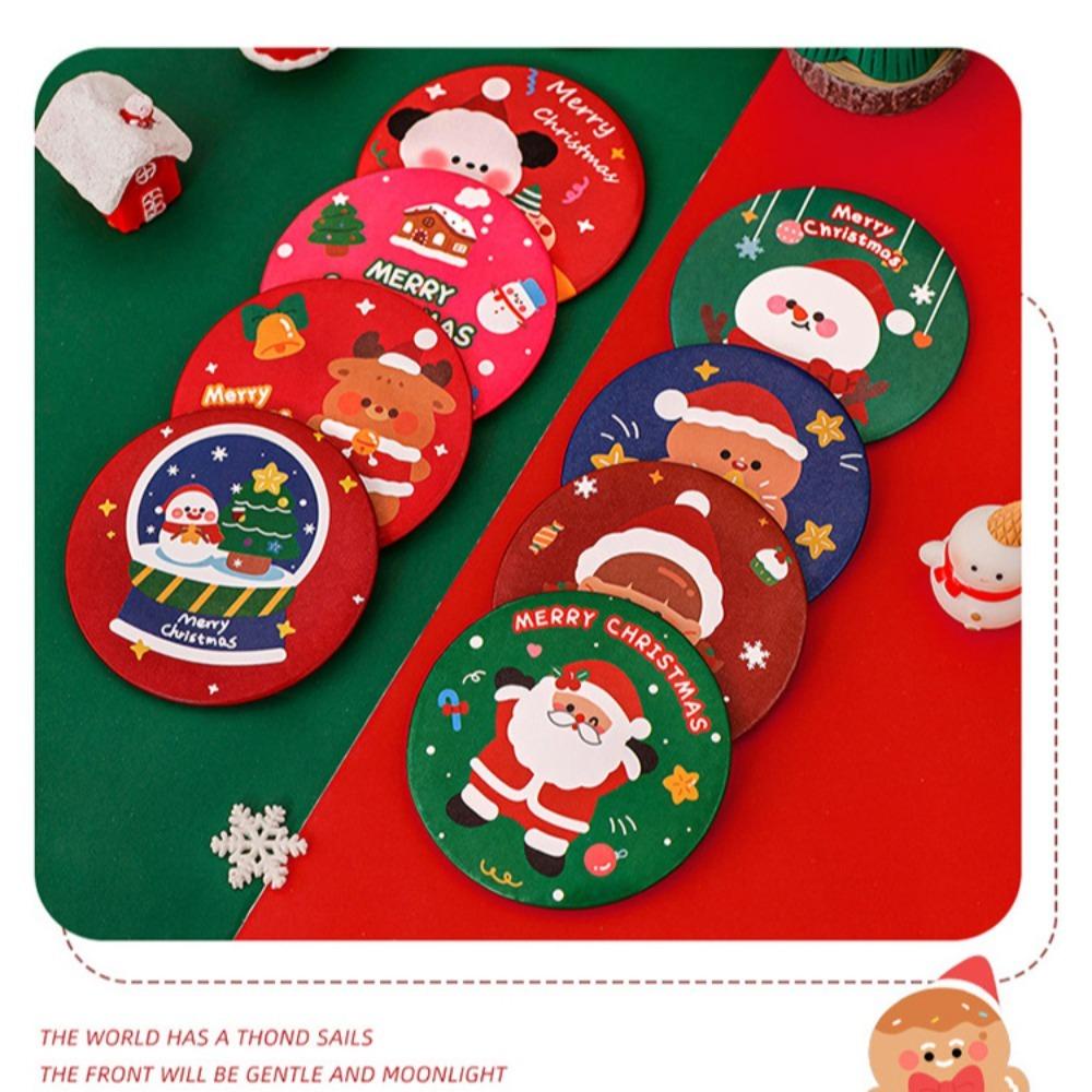 Hchc Gương Trang Điểm mini Cầm Tay Bỏ Túi Hình Ông Già Noel