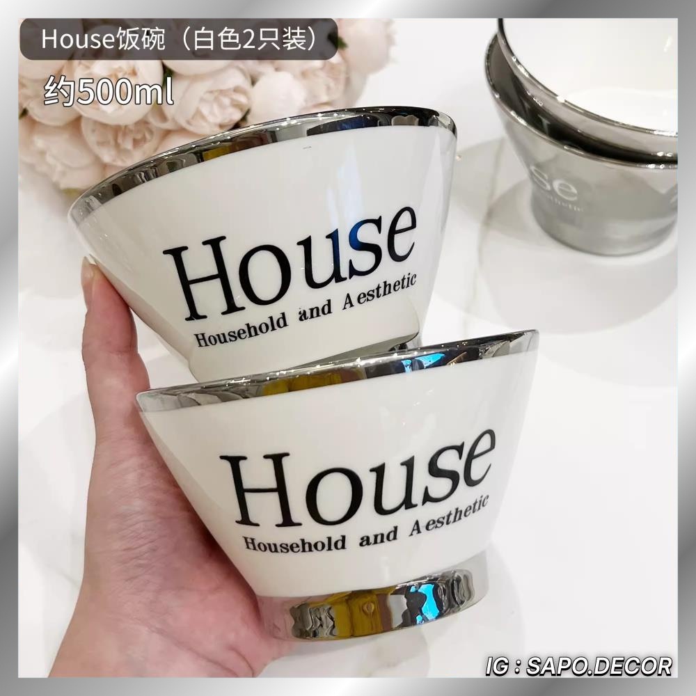 Bát sứ ăn cơm họa tiết đơn giản sang trọng - SP 40