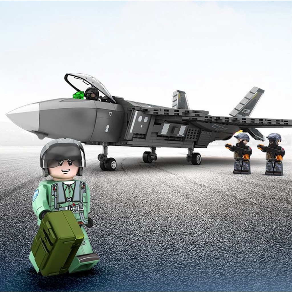 Set 845 Mô Hình Lắp Ráp Máy Bay Chiến Đấu moc chengdu j-20 Cho Bé Mới