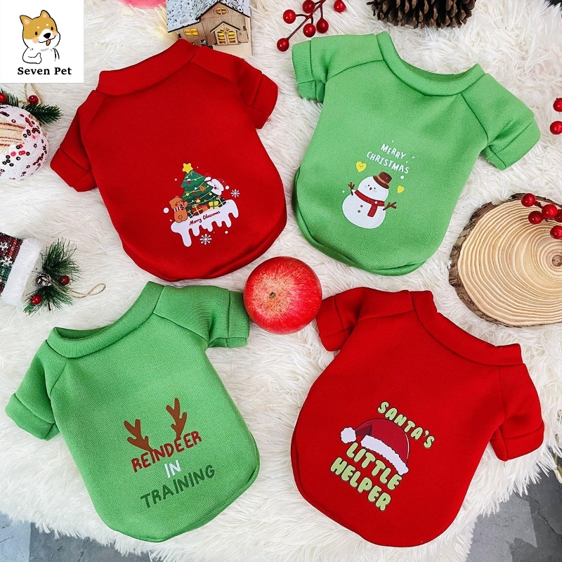 Áo Len Lông Cừu Giữ Ấm Mùa Thu Đông Phong Cách Giáng Sinh Dành Cho Thú Cưng