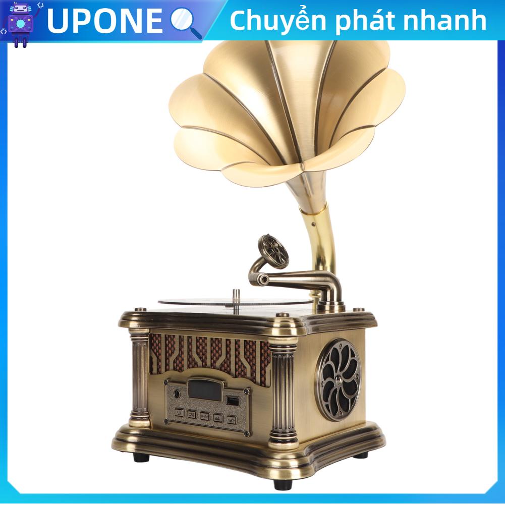 UPONE Mini Retro Hợp Kim Máy Hát Bluetooth Vintage Ghi Âm Điều Khiển Từ Xa Sạc Loại C
