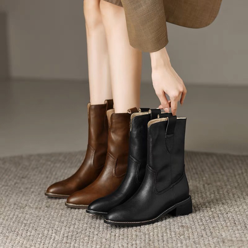 Size Station - Giày boot da thật basic BT00082